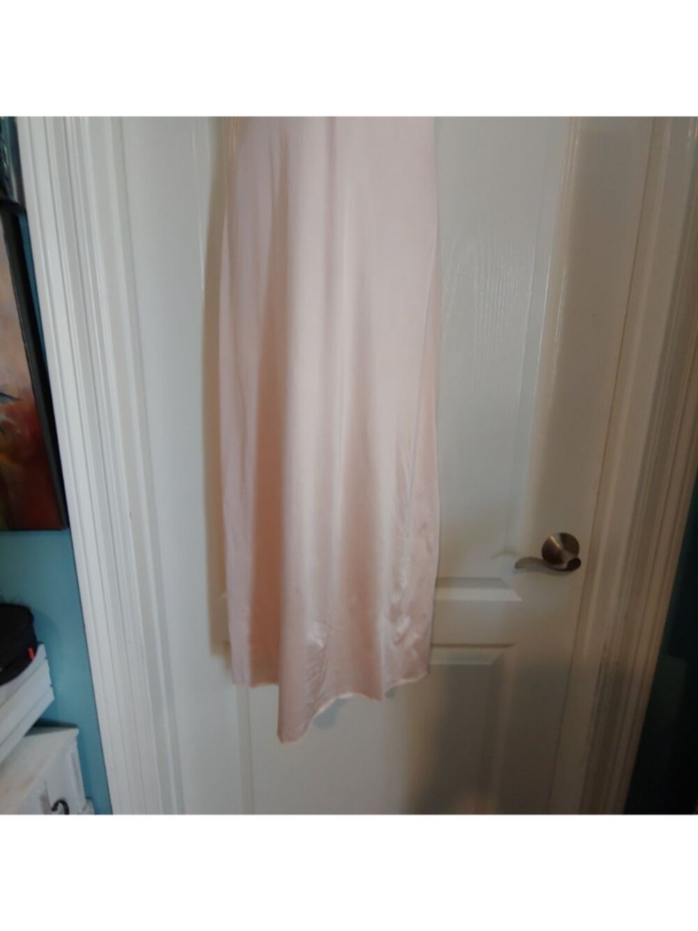 Vtg Gilead Satin Slip Dress Pink Lace Ruffle Bridal Cottagecore Romantic - Picture 6 of 10